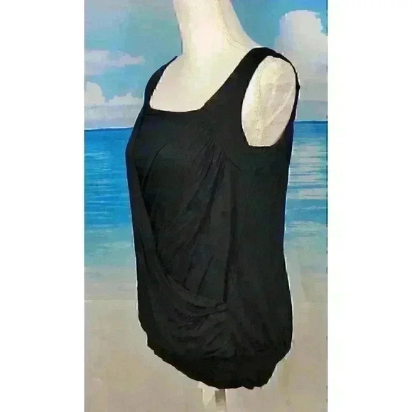 NWT NEW CABLE & GAUGE Woman BLACK Faux 2 pc Top CROSSOVER Front accent Small - Picture 6 of 8